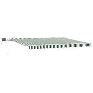 vidaXL Auvent Rétractable Vert et blanc 450 × 300 cm Tissu et acier