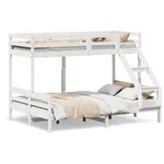 vidaXL Lit superposé sans matelas 90x200/140x200 cm blanc bois massif