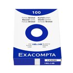 Étui De 100 Fiches - Bristol Uni Non Perforé 105x148mm - Blanc - X 10 - Exacompta