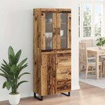 vidaXL Haut Armoire 2 Pièces Bois Ancien Bois Aggloméré et Verre