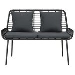 vidaXL Banc de jardin Noir et anthracite Rotin synthétique et acier