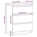 vidaXL Buffet Noir 60x35x76 cm Bois d'ingénierie