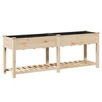 vidaXL Cache-pot de jardin avec étagère Beige 203 x 53 x 76.5 cm
