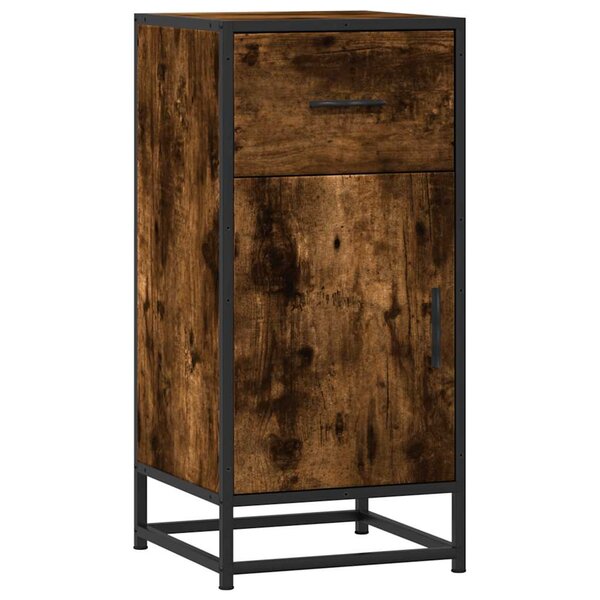 vidaXL Buffet chêne fumé 35 5x35x76 cm bois d'ingénierie et métal
