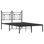 vidaXL Cadre de lit métal sans matelas avec tête de lit noir 120x200cm