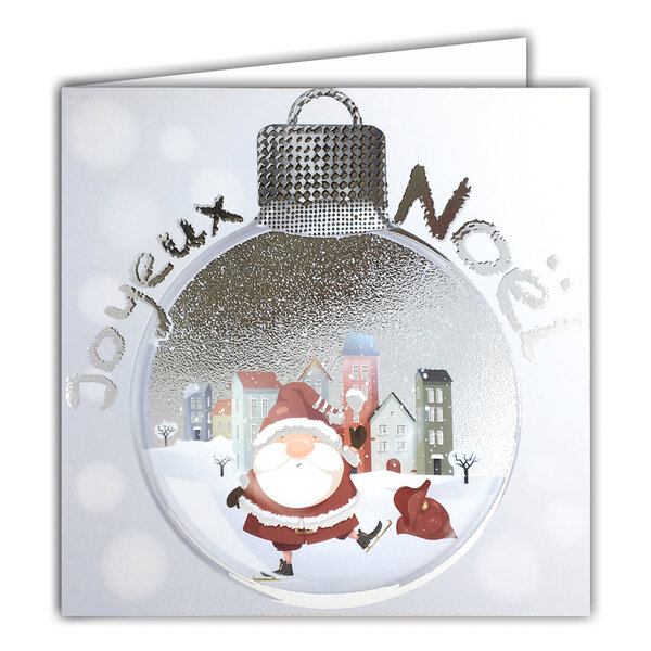 Carte Joyeux Noël avec Enveloppe Blanche 15x15cm