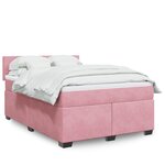 vidaXL Sommier à lattes de lit avec matelas Rose 140x190 cm Velours
