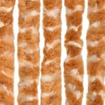 vidaXL Rideau anti-mouches ocre et blanc 100x200 cm chenille
