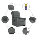 vidaXL Fauteuil de massage inclinable Gris foncé Tissu