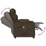 vidaXL Fauteuil de massage Marron foncé Tissu