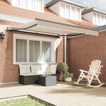 vidaXL Auvent Rétractable Beige 300 x 250 cm Polyester et Acier