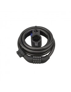 THIRARD - Antivol à combinaison Twisty  4 chiffres  câble acier  vélo  10mmx1.8m  noir - THIRARD