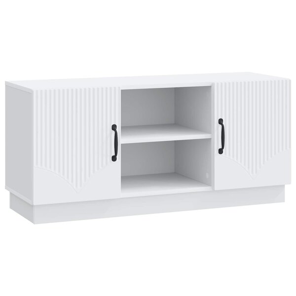 vidaXL Meuble TV Blanc 102 x 34 5 x 47 cm Bois d'ingénierie