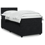 vidaXL Sommier à lattes de lit avec matelas Noir 90x200 cm Velours