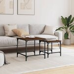 vidaXL Tables basses gigognes 2 Pièces chêne marron bois d'ingénierie