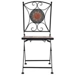 vidaXL Chaises de bistrot mosaïque 2 Pièces Orange et gris