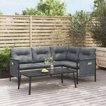 vidaXL Salon de jardin 2 Pièces anthracite acier