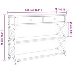 vidaXL Table console noir 100x28x75 cm bois d'ingénierie