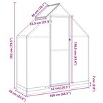 vidaXL Serre avec cadre de base argenté 169x58x202 cm aluminium
