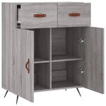 vidaXL Buffet sonoma gris 69 5x34x90 cm bois d'ingénierie