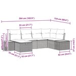 vidaXL Ensemble de canapé de jardin 6 Pièces Gris 55 x 62 x 69 cm