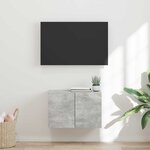 vidaXL Meuble TV mural Gris béton 59 5 x 31 x 40 cm Bois d'ingénierie