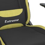 vidaXL Chaise de jeu de massage Noir et vert clair Tissu