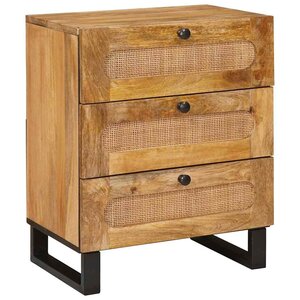 vidaXL Cabinet de chevet Naturel 50 x 33 x 62 cm Bois de mangue massif