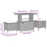 Canapé de jardin de 8 pièces avec coussins en poly rattan noir acacia