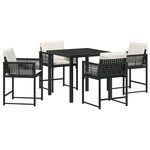 vidaXL Ensemble de salle à manger pour jardin 5 Pièces Noir polyrotin