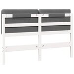 vidaXL Tête de lit capitonnée Blanc et gris clair 135 cm Pin massif