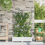 vidaXL Jardinière avec treillis 2 Pièces Blanche 80x40x125.5 cm