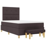 vidaXL Lit à ressorts avec matelas Marron foncé 120 x 190 cm tissu