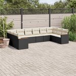 vidaXL Salon de jardin 10 Pièces avec coussins noir résine tressée