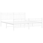 vidaXL Cadre de lit métal sans matelas et pied de lit blanc 183x213 cm