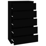vidaXL Commode Noir 60x36x103 cm Bois d'ingénierie
