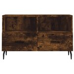 vidaXL Meuble TV Chêne fumé 80x36x50 cm Bois d'ingénierie