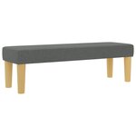 vidaXL Lit avec Sommier et Banc Gris Foncé 200x200 cm Tissu