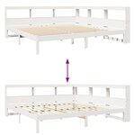 vidaXL Lit bibliothèque sans matelas blanc 180x200 cm bois pin massif