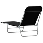 vidaXL Chaises longues pliables lot de 2 Acier et tissu Noir