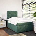 vidaXL Sommier à lattes de lit et matelas Vert foncé 120x200cm Velours