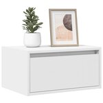 vidaXL Tables de chevet murales avec lumières LED 2 Pièces blanc