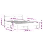 vidaXL Cadre de lit avec tête de lit chêne sonoma 135x190 cm