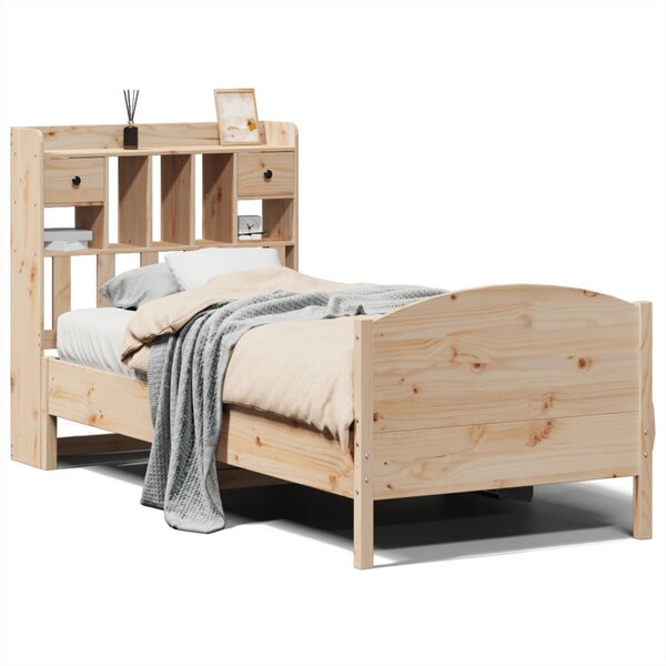 vidaXL Lit bibliothèque sans matelas 75x190 cm bois de pin massif