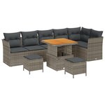vidaXL Ensemble de canapé de jardin 9 Pièces Gris polyrotin