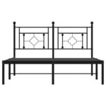 vidaXL Cadre de lit métal sans matelas avec tête de lit noir 140x200cm
