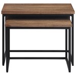 vidaXL Tables basses gigognes 2 Pièces bois massif de teck