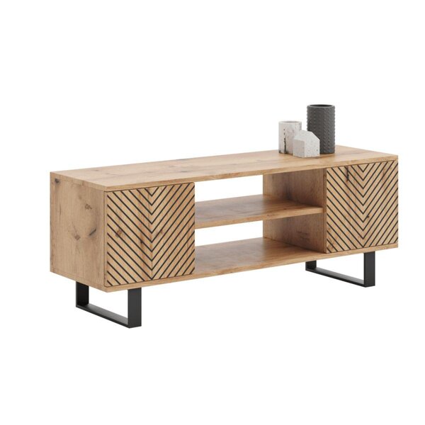 Meuble TV 155 cm décor chevrons