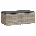 vidaXL Salon de jardin 2 Pièces avec coussins gris clair polyrotin acacia