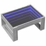 vidaXL Table basse avec LED infini sonoma gris 70x53x30 cm